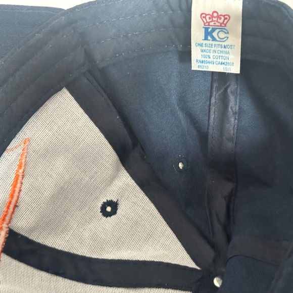 Denver Broncos Vintage Navy Blue Minimalist Orange Swoosh Embroidery Hat KC - Picture 5 of 5